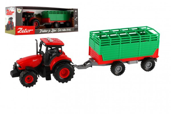 Traktor Zetor z plastikowym hakiem 36cm na kole zamachowym na kiju. ze światłem i dźwiękiem w pudełku 39x13x13c