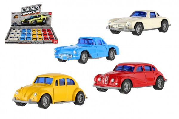 Samochód mini metalowy/plastikowy 7,5cm do przewijania 4 kolory