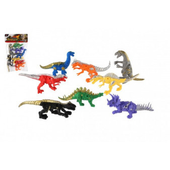 Dinozaur/Smok 8 szt plastik 14-17cm w torbie 22x35x7cm