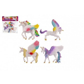 Jednorożec 4 szt plastik 16cm w woreczku 26x31x6cm