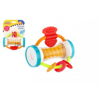 Cylinder grzechotko-zębowy z plastikowymi kulkami 12x9cm na karcie 3m+