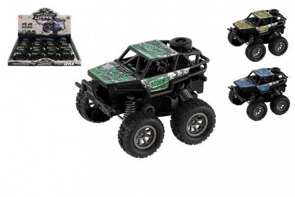 Samochód OFF-ROAD metal/plastik 7x8,5cm na koło zamachowe 3 kolory