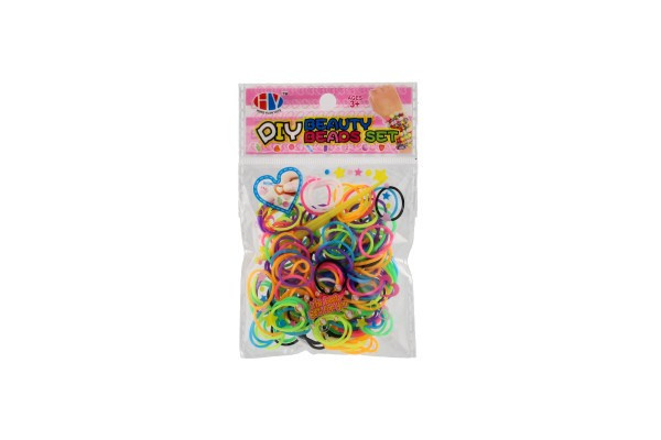 Zrób własną bransoletkę - 200 kolorowych gumek z haczykiem w woreczku 8,5x13cm