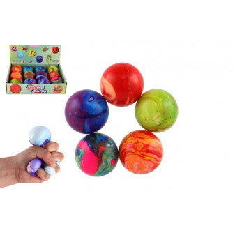 Kulka antystresowa do wyciskania slime 6cm tęcza w woreczku 7x7cm 12szt w kartonie