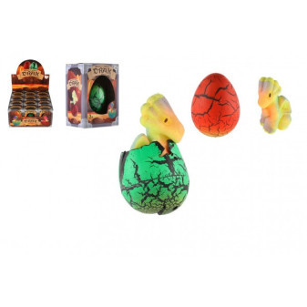 Jajko wylęgowe i rosnące smoki plastikowe 5,5x4,5cm 2 kolory w pudełku 8x11cm 12 sztuk w pudełku