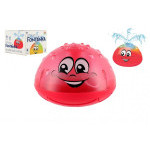 Zabawka wodna Fontanna w sprayu plastikowa 10cm czerwona na baterie ze światłem w pudełku 11x11x8cm