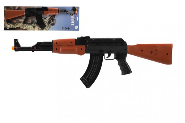 Pistolet maszynowy ARMY plastikowy 62cm na baterie z dźwiękiem i światłem na karcie