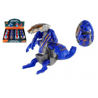 Dinosaurus/robot skládací vejce plast 11cm ve fólii 4 barvy 12ks v boxu