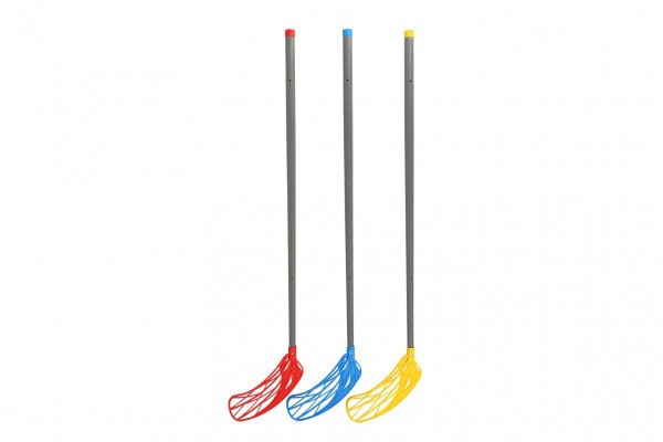 Kij hokejowy do unihokeja wygięty w prawą stronę aluminiowo-plastikowy 115 cm 3 kolory w torbie