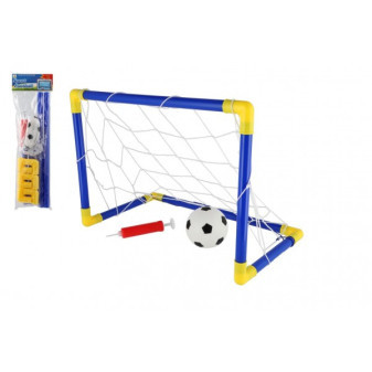 Plastikowa bramka do piłki nożnej 44x31cm z piłką i pompką w torbie 14x46x4cm