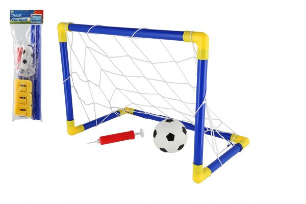 Plastikowa bramka do piłki nożnej 44x31cm z piłką i pompką w torbie 14x46x4cm