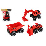 Samochód budowlany 3 szt. Plastikowe 15-19cm swobodnie jeżdżące w torbie