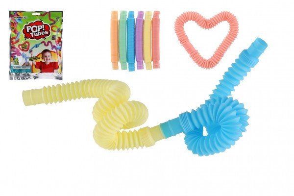 Zestaw tub/rurek rozciągliwych 6 sztuk plastikowych w woreczku 18x24x2cm
