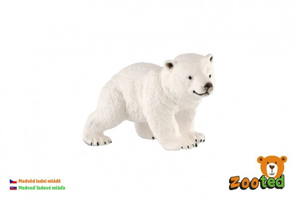 Młody niedźwiedź polarny zooted plastikowy 6cm w woreczku