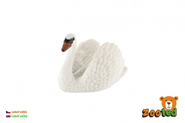 Łabędź duży zooted plastikowy 7cm w woreczku