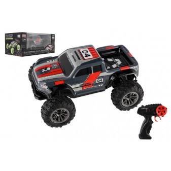 Samochód RC do odbioru terenowego z tworzywa sztucznego 25 cm 2,4 GHZ na baterie szaro-czerwony w pudełku 32x14x18 cm