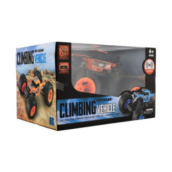 Samochód RC terenowy 2,4 GHz plastikowy akumulator 32 cm + pomarańczowy akumulator w pudełku 38x23x26cm