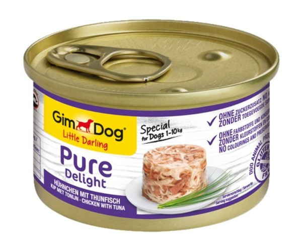 Puszka GIMDOG PURE DELIGHT kurczak z tuńczykiem 85g