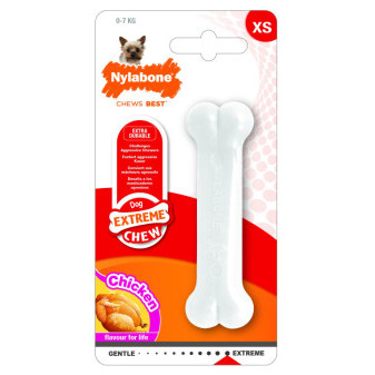 Zabawka Nylabone Extreme z kurczakiem o smaku kości XS