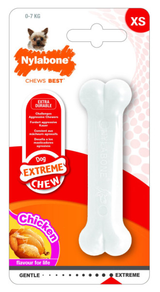 Zabawka Nylabone Extreme z kurczakiem o smaku kości XS