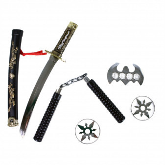Japoński miecz katana z akcesoriami