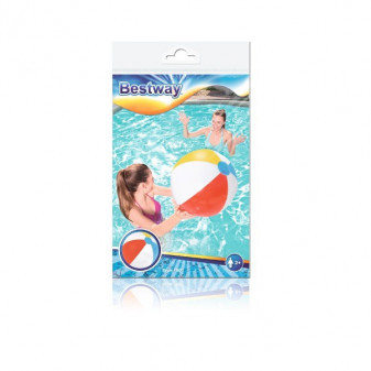 Dmuchana piłka plażowa z paskami średnica 51 cm w woreczku 2+
