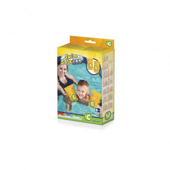 Rękawiczki dmuchane Swim Safe żółte 2 komory 30x15cm w pudełku 12x19,5cm od 5-12 lat