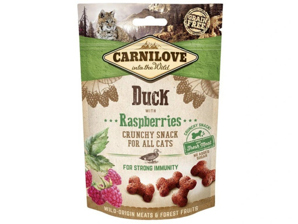 Carnilove Cat Crunchy Snack Kaczka, Maliny, Mięso 50g