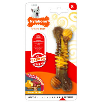Nylabone toy Extreme o smaku kości wołowiny i sera S