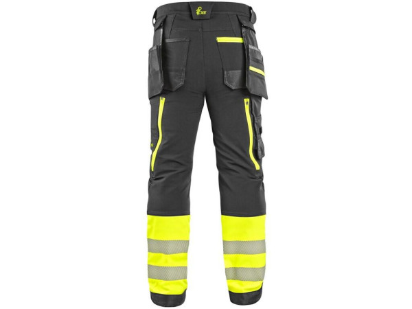 Spodnie CXS NAOS HV męskie, czarno-żółte, Hi-Vis, paski odblaskowe, rozmiar 50