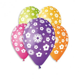 Balon/Balony nadmuchiwane kwiaty 12'' średnica 30cm 5 sztuk w woreczku