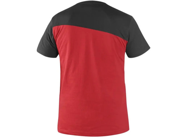 T-shirt CXS OLSEN, krótki rękaw, czerwono-czarny, rozmiar XL