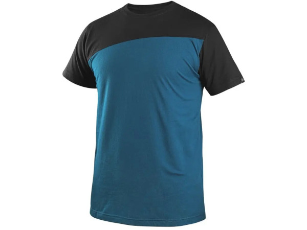 T-shirt CXS OLSEN, krótki rękaw, stalowo niebiesko-czarny, rozmiar 3XL