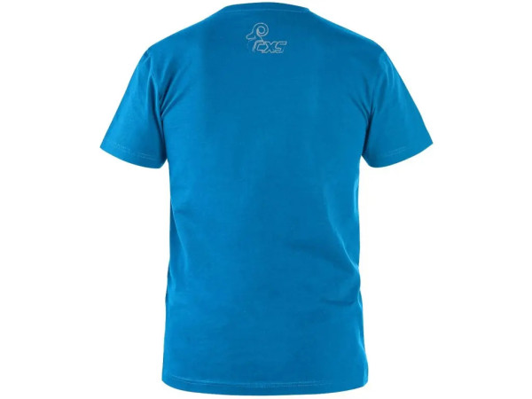 T-shirt CXS WILDER, krótki rękaw, nadruk logo CXS, lazurowy