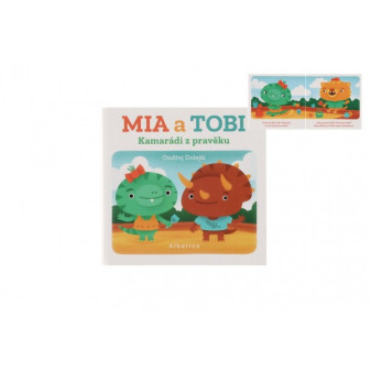 Książka Leporelo Przyjaciele z prehistorii: Mia i Tobi CZ tekst 10,5x10cm 12m+