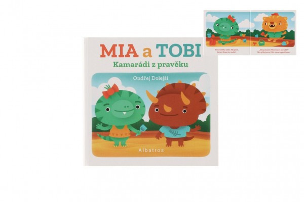 Książka Leporelo Przyjaciele z prehistorii: Mia i Tobi CZ tekst 10,5x10cm 12m+