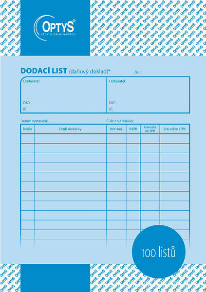OP 1044 List przewozowy A5 100 arkuszy