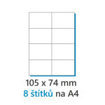 Etykieta 105x74mm/100szt biała, Etykiety 1/8