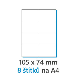 Etykieta 105x74mm/100szt biała, Etykiety 1/8