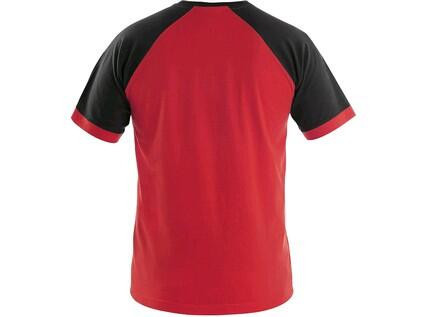 T-shirt CXS OLIVER, krótki rękaw, czerwono-czarny, rozmiar 4XL