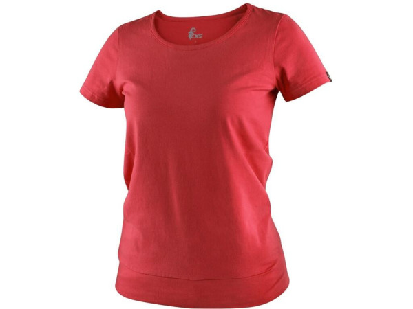 T-shirt CXS EMILY, damski, z krótkim rękawem, w kolorze czerwonym