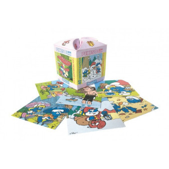 Gra pamięciowa Smerfy MAXI gra planszowa papierowa 40 dużych kart w pudełku 8x9,5x8cm