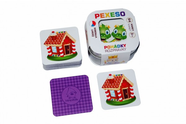 Gra planszowa Pexeso Fairy Tales 64 w blaszanym pudełku 6,5x6,5x4cm 9 szt. w pudełku