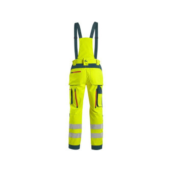 Spodnie odblaskowe CXS BEDFORD, męskie, softshell, żółto-petrol