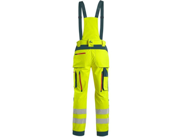 Spodnie odblaskowe CXS BEDFORD, męskie, softshell, żółto-petrol, rozmiar 56
