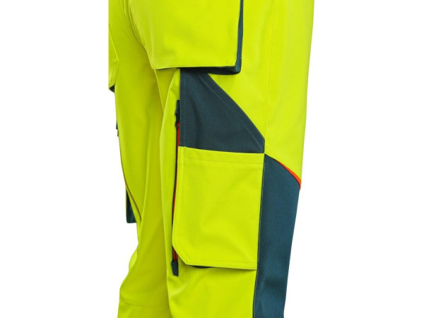 Spodnie odblaskowe CXS BEDFORD, męskie, softshell, żółto-petrol, rozmiar 64