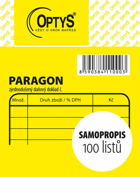 OP 1100 Paragon 7,5 x 9,5 cm samokopiujący 100 arkuszy