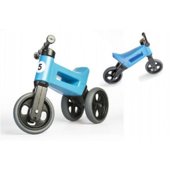 FUNNY WHEELS Leżaczek Rider Sport niebieski 2w1, wysokość siedziska 28/30cm ładowność 25kg 18m+ w torbie
