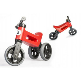 FUNNY WHEELS Rider Sport leżaczek 2w1 czerwony, wysokość siedziska 28/30cm ładowność 25kg 18m+ w torbie