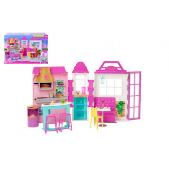 Barbie restauracja z akcesoriami plastikowymi w pudełku 46x32x14cm